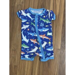 Little Sleepies Baby Boys 3-6 Months Shorts Sleeper Pajamas Shark Friends